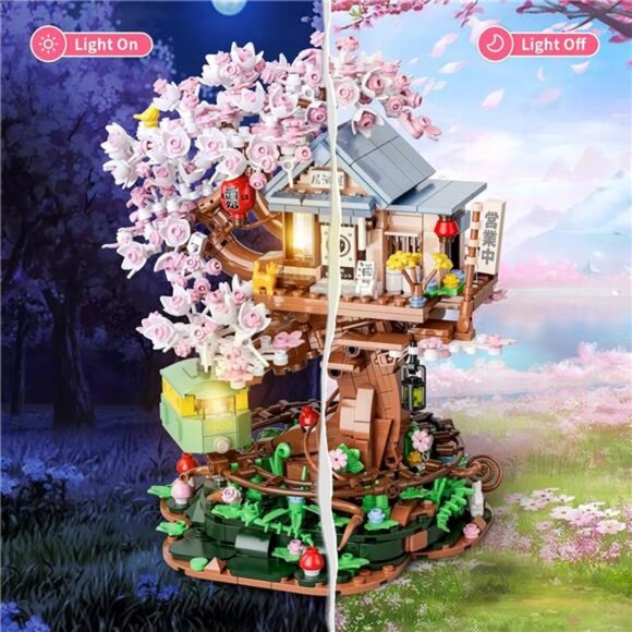 Cherry Blossom Treehouse Building Set for Girls 8-12, Compatible with Lego - Picture 2 of 7